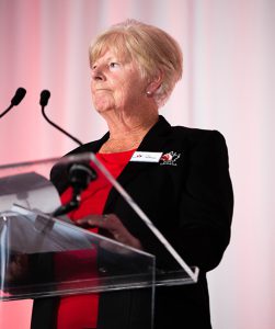 Liz Hoffman at a podium